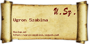 Ugron Szabina névjegykártya